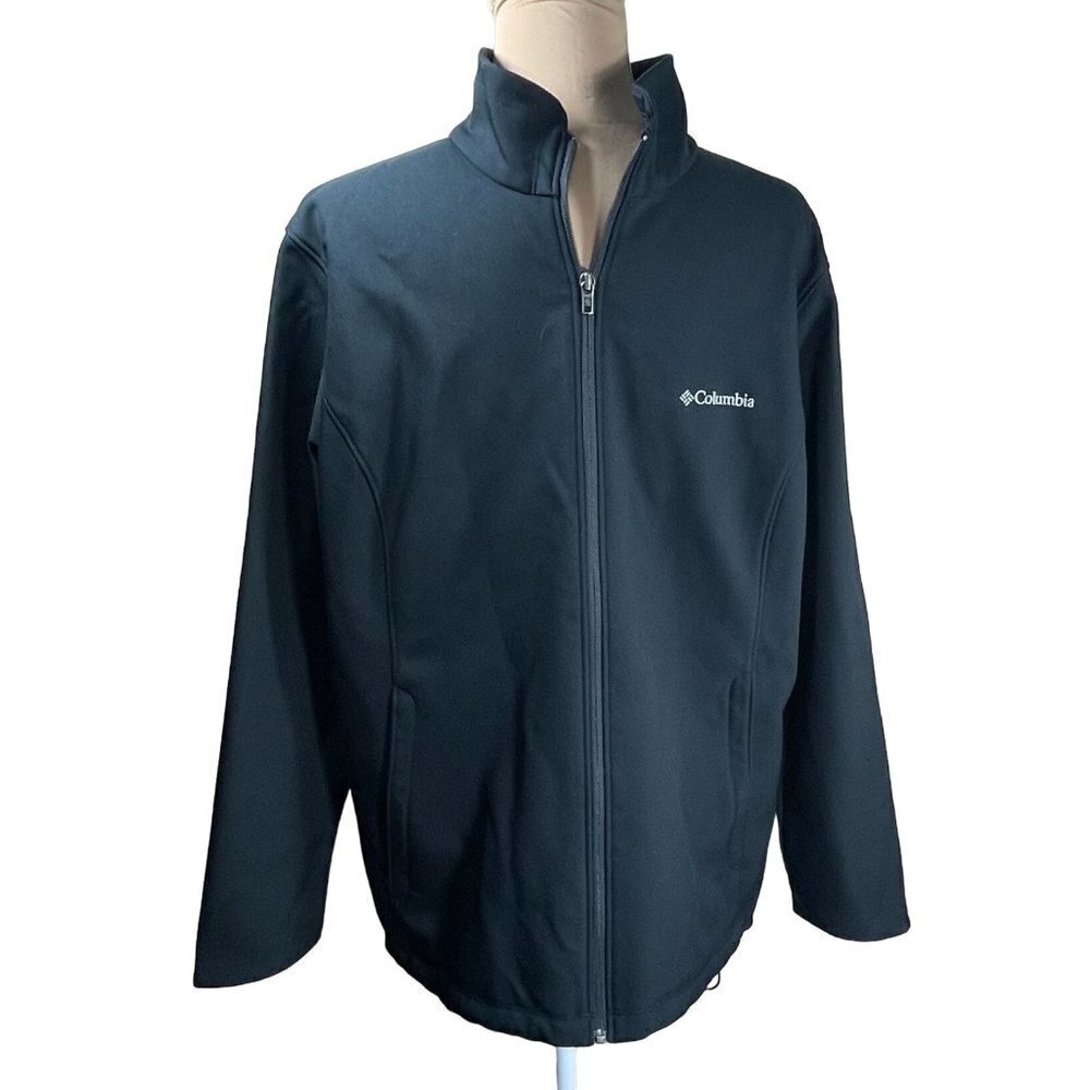 Columbia Men's Elk Bend EXS Softshell Jacket Black Full Zip Size 1X
